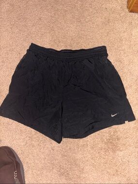 Nike Black Running Shorts with Silver Swoosh
